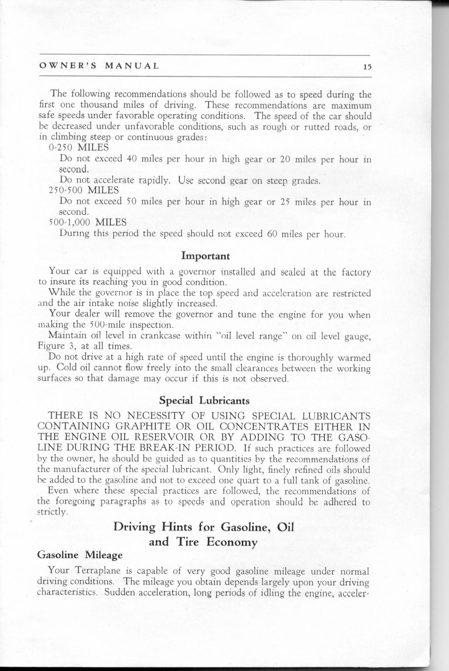 1937 Hudson Terraplane Owners Manual Page 30